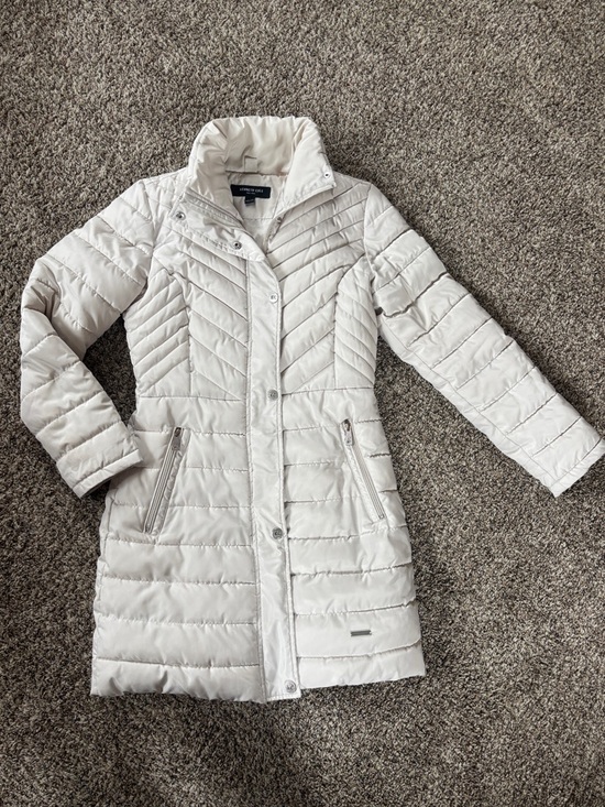 Kenneth Cole Jackets & Blazers - Kenneth Cole Women's Ivory Quilted Long Puffer Coat